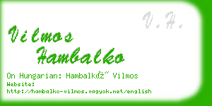 vilmos hambalko business card